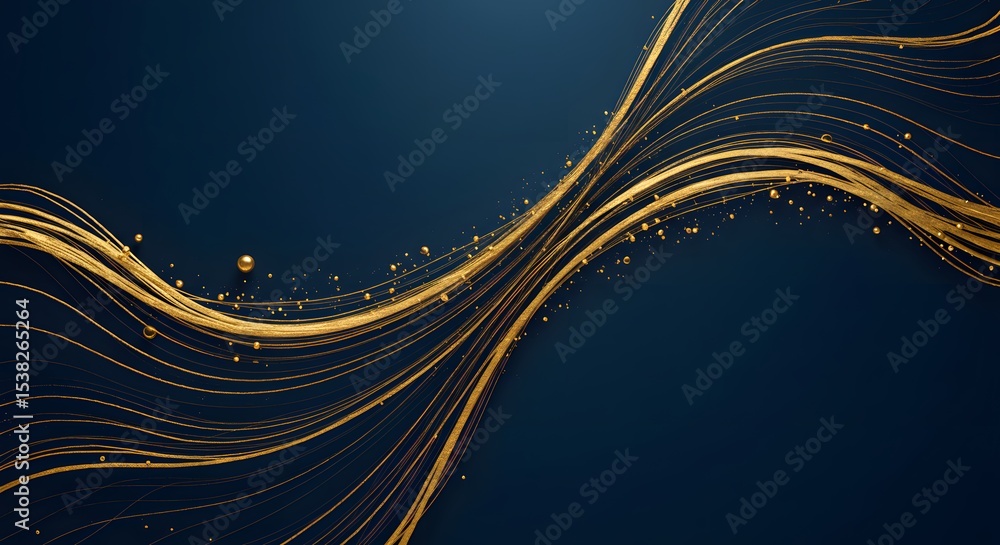 Poster abstract blue background with dynamic wave patterns and flowing lines for a modern design concept
