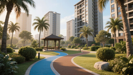 Fototapeta premium palm trees in the city