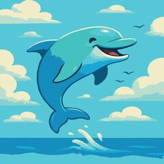 A high-quality vector illustration of a wild animal, designed in a modern flat style. The image features clean lines, bold colors, and is ideal for use in logos, educational materials, children’s book