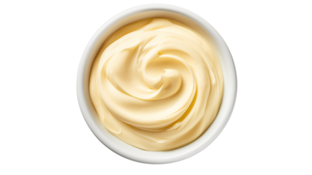 Creamy Mayonnaise Swirl in Bowl Food Photography