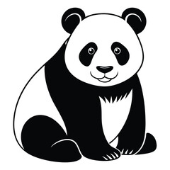 Elegant Panda Silhouette for Animal Vector Collections