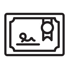 certificate line icon
