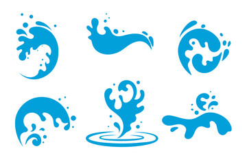 set of water splashes