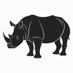 Fototapeta premium Black Rhino Silhouette Graphic for Nature and Safari Themes