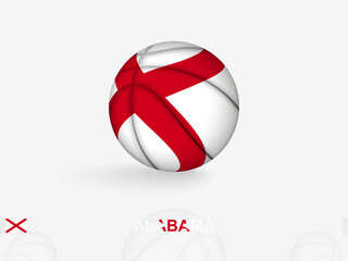 Fototapeta premium Alabama Basketball Concept with National Flag Design.