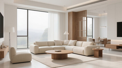 modern living room with fireplace