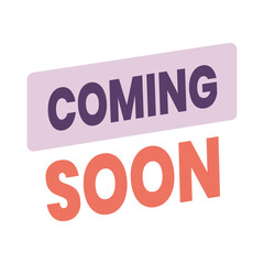 Modern Coming Soon Banner Design with Ribbons Over a Simple White Background. Editable Banner.