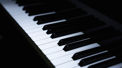 close up of piano keys