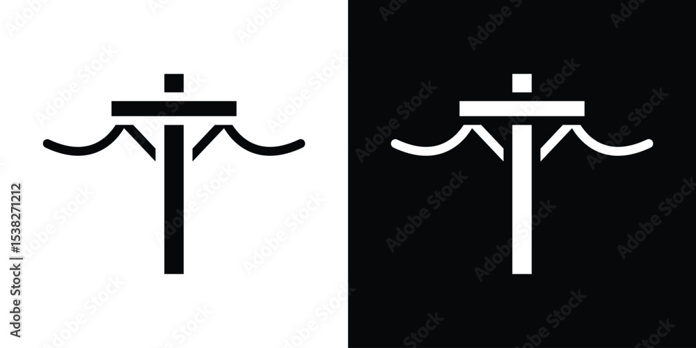 Poster utility pole icon vector design template elegant style