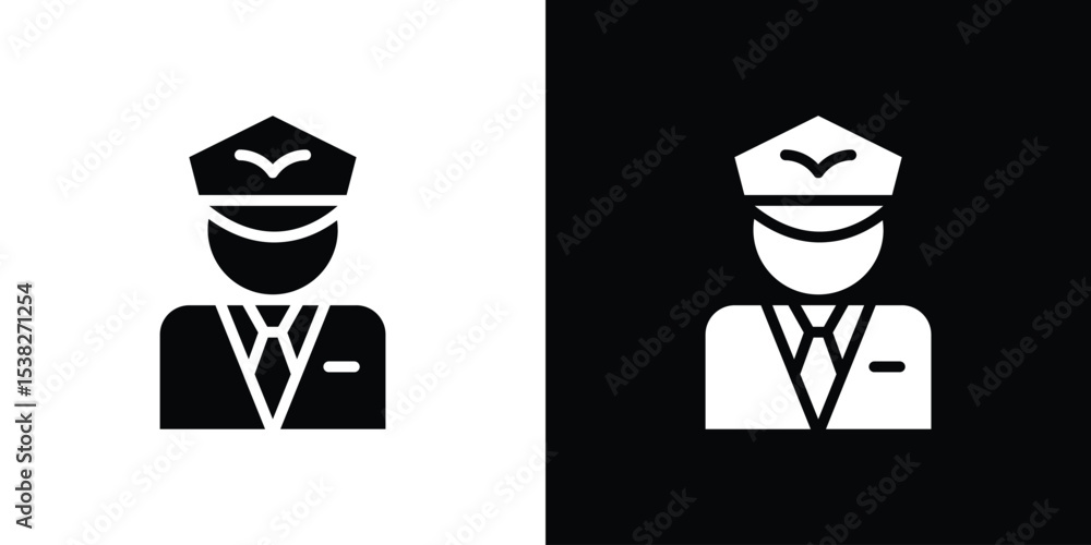 Poster user pilot icon vector design template elegant style