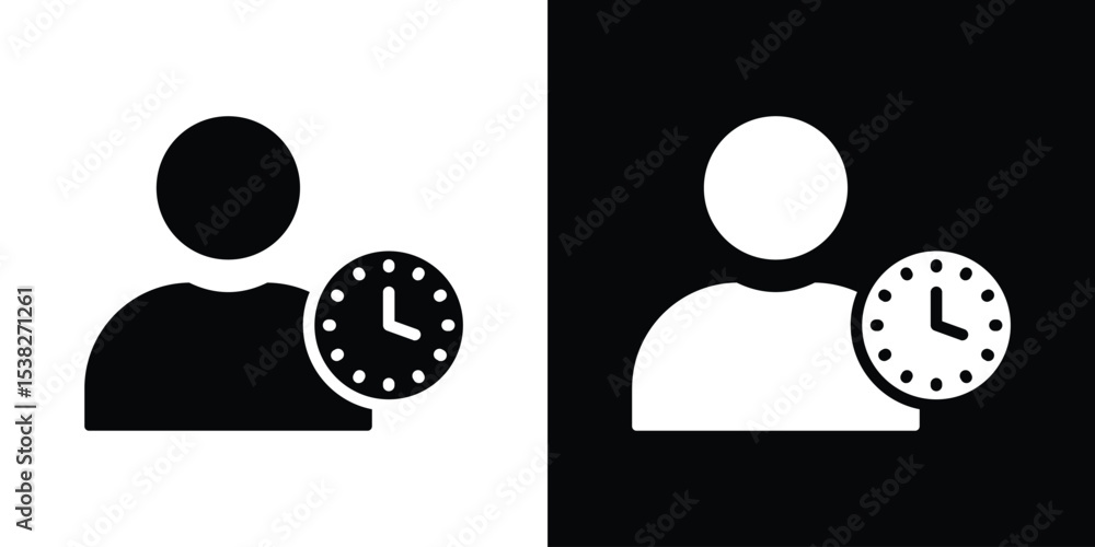 Poster user time icon vector design template elegant style