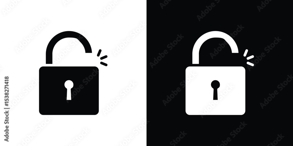 Poster unlock icon vector design template elegant style