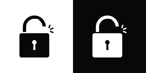 Unlock icon vector design template elegant style
