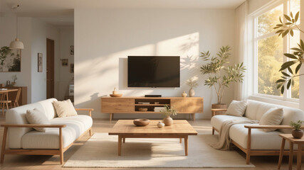 modern living room with fireplace