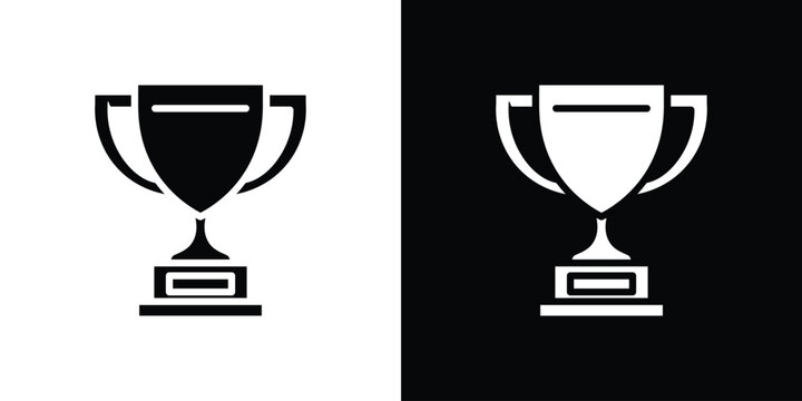 Trophy icon vector design template elegant style