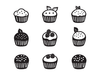 Hand Drawn Muffin Sketch Perfect For Menu Decoration 