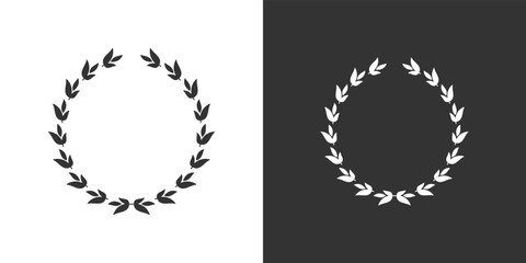 Laurel Wreath floral heraldic element, Heraldic Coat of Arms decorative logo illustration