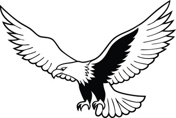 Majestic Eagle Flying Vector Illustration