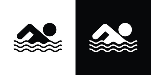 Swimmer icon vector design template elegant style