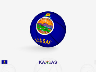 Kansas Basketball Concept with National Flag Design.