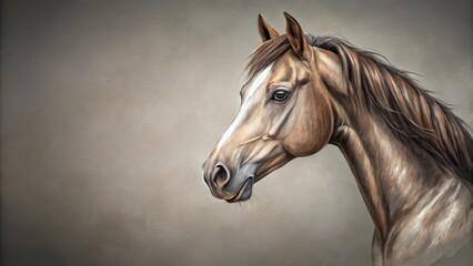Fototapeta premium drawing of a horse's head on a gray background