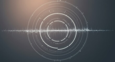 Abstract radar sweep soft luminous scans over faint radial grid
