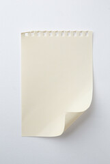 Notepad page isolated on white background