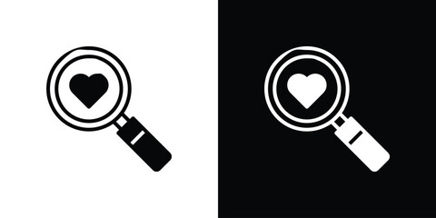 Search heart icon vector design template elegant style