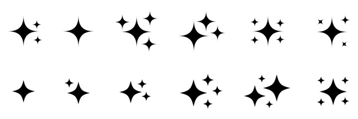 set of Shine icons, Clean star icon.