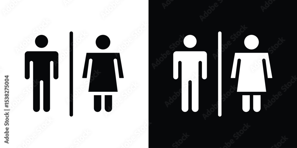Poster restroom icon vector design template elegant style