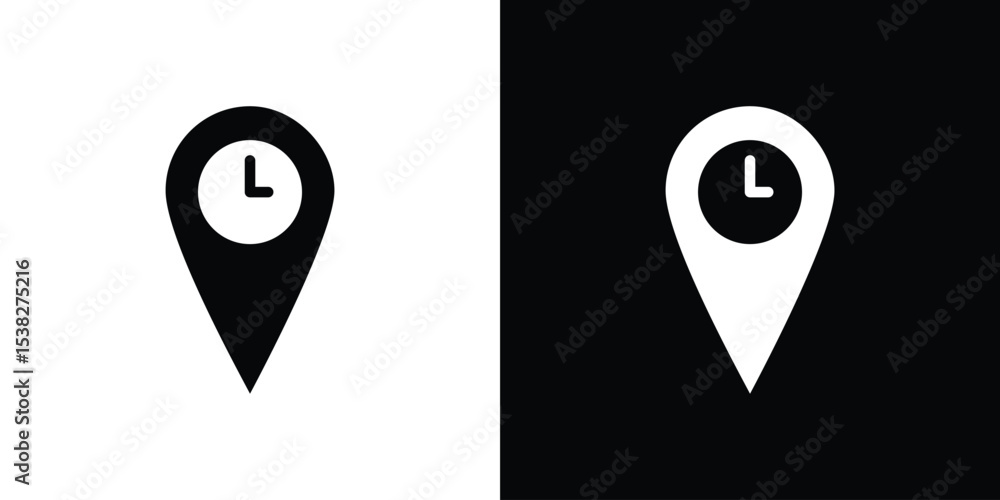 Poster real time location icon vector design template elegant style