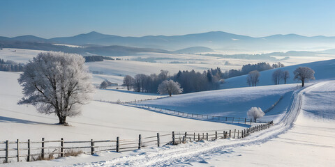 winter landscape in the mountains