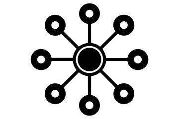 Hub-and-Spoke Network Diagram Icon &ndash; Corporate Design on White Background