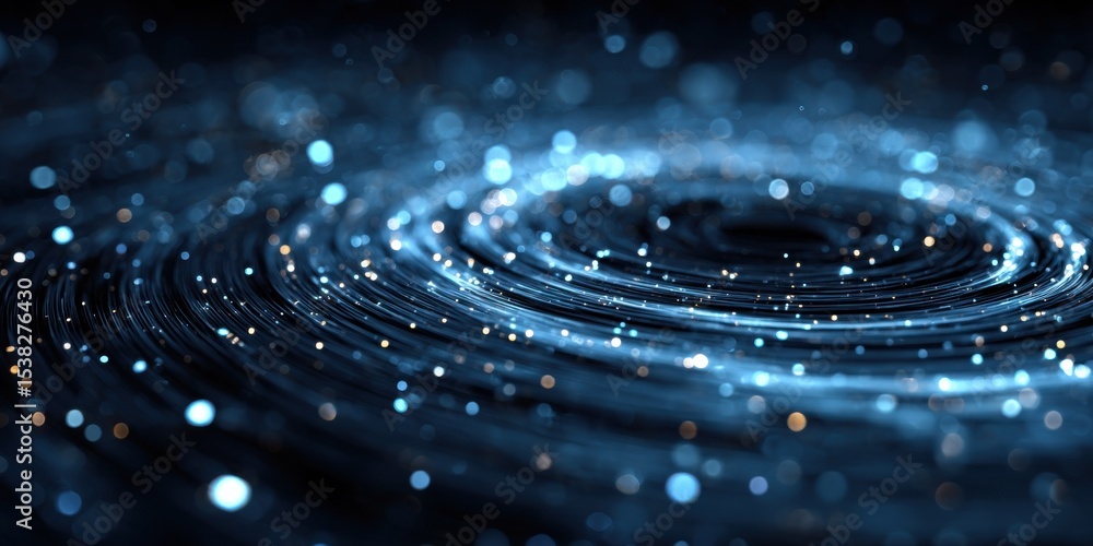 Poster abstract swirl of blue light streaks, representing digital transformation and technological innovati