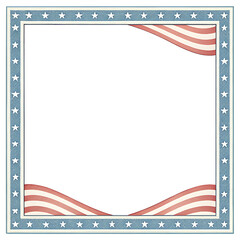 Patriotic Frame with American Flag Stripes and Star Border for Festive Wall Art Decor