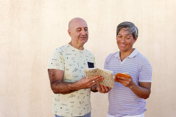 Gay couple reading a book