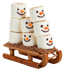 Fun Marshmallow and Cinnamon Stick Sledge with Red Ribbons