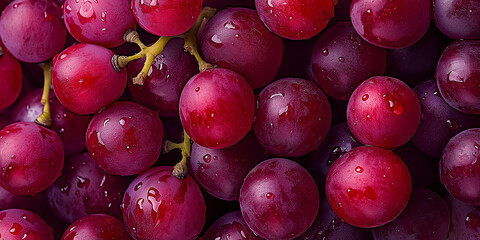 Purple round grapes. Bunches of fresh ripe red grapes. Beautiful background with a branch of blue grapes. Red wine grapes. dark grapes
