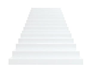Minimalist white stairs leading upwards.