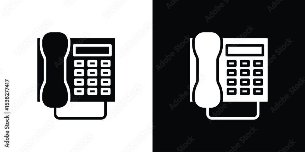 Poster office phone icon vector design template elegant style