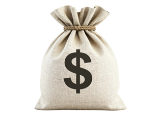 3D rendering of a money bag with a bold dollar sign perfect for finance wealth, and business Isolated on Transparent or White Background