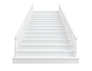 Elegant white stairs leading upwards.