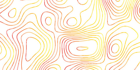 The red yellow and white contours topography stylized height of the lines map- Topographic map background geographic line map with seamless ornament design
