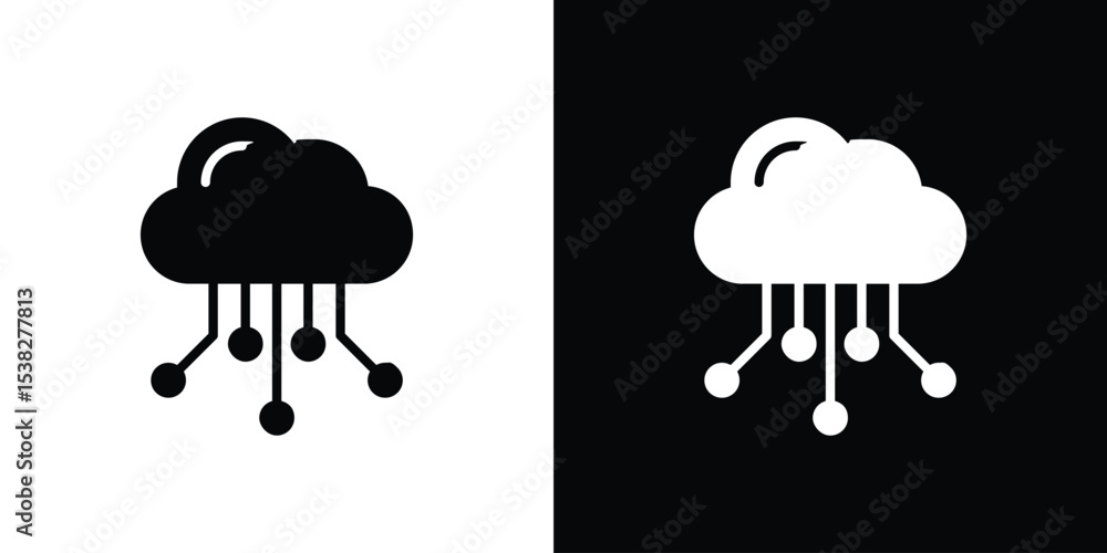 Aufkleber network cloud icon vector design template elegant style