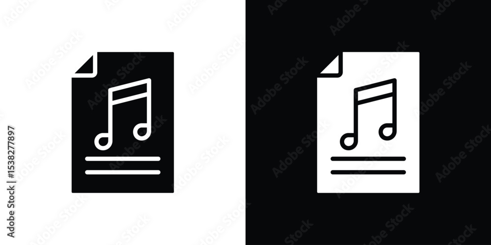 Poster music file icon vector design template elegant style