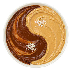 Creative Yin Yang Symbol Made of Smooth and Crunchy Peanut Butter