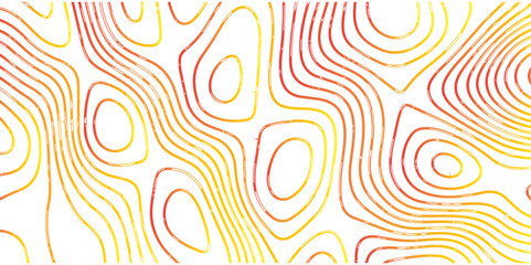 The red yellow and white contours topography stylized height of the lines map- Topographic map background geographic line map with seamless ornament design

