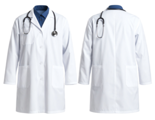 Professional doctor lab coat with stethoscope.