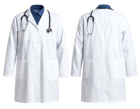 Professional doctor lab coat with stethoscope.