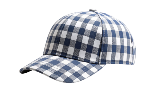  Checkered Pattern Flat Cap Headwear isolated on solid white background Png